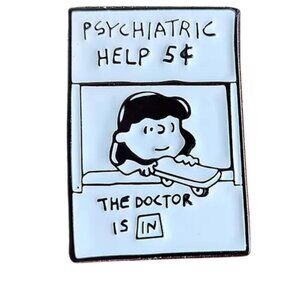 Psychiatric Help 5¢ Lucy Enamel Pin - Peanuts Inspired